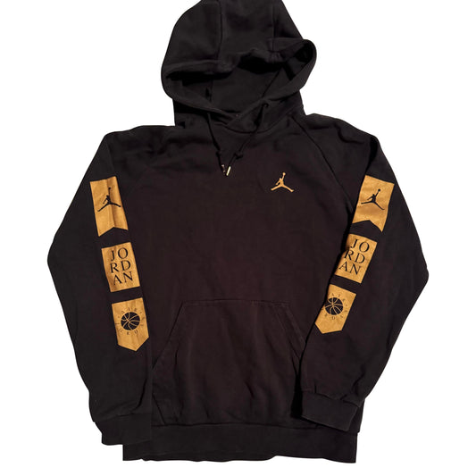 Nike Jordan Gold Print Hoodie – Black