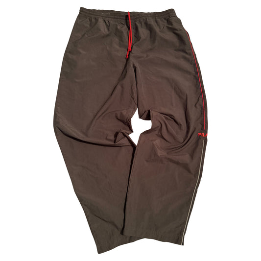 FILA Lightweight Track Pants – Dark Grey/Red