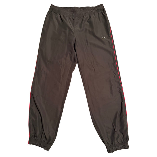 Nike Track Pants – Dark Grey with Red Side Stripes