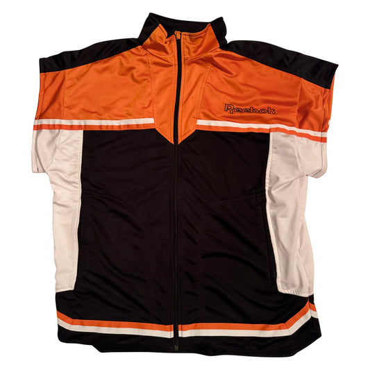 Vintage Reebok Full-Zip Track Vest – Orange/Black/White