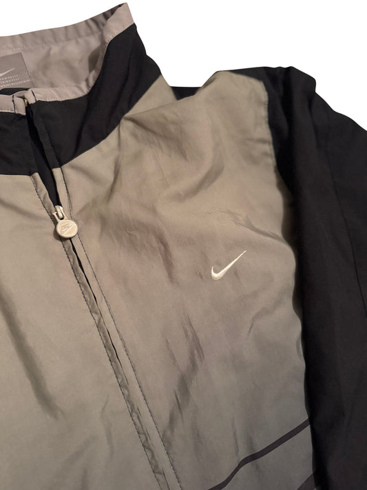 Nike Windbreaker Track Jacket – Black & Grey Gradient – Tagged XL (Fits Like L)