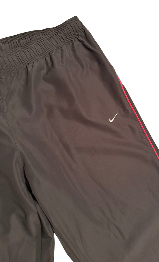 Nike Track Pants – Dark Grey with Red Side Stripes