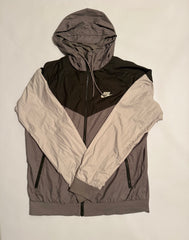 Nike Windbreaker Jacket – Tri-Tone (Black, Grey & Beige) with Hood