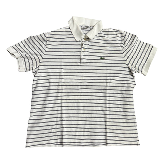Lacoste Vintage Striped Polo Shirt – White/Black