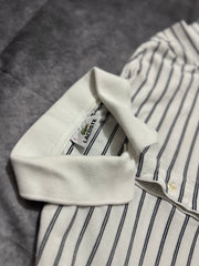 Lacoste Vintage Striped Polo Shirt – White/Black