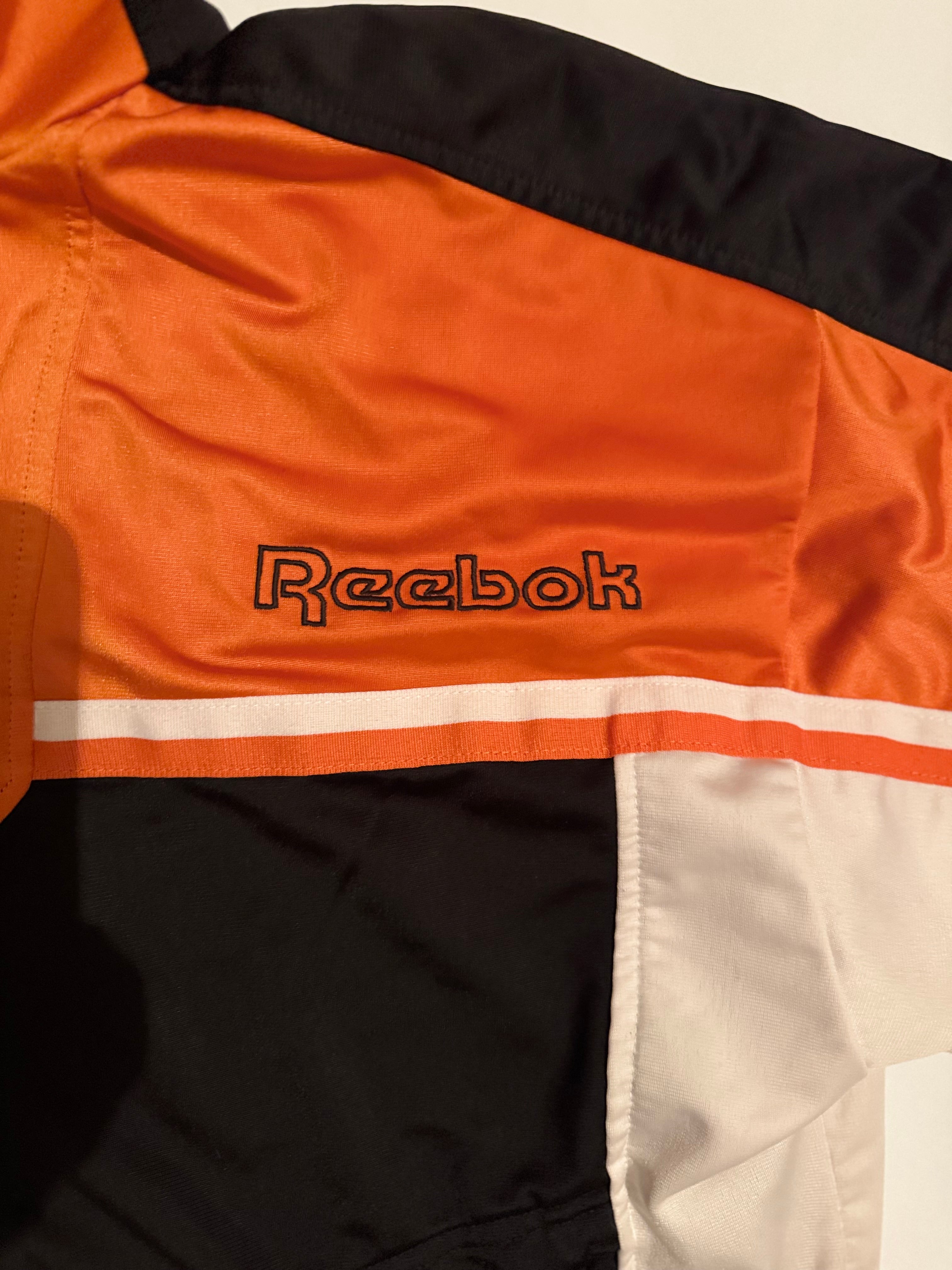 Vintage Reebok Full-Zip Track Vest – Orange/Black/White