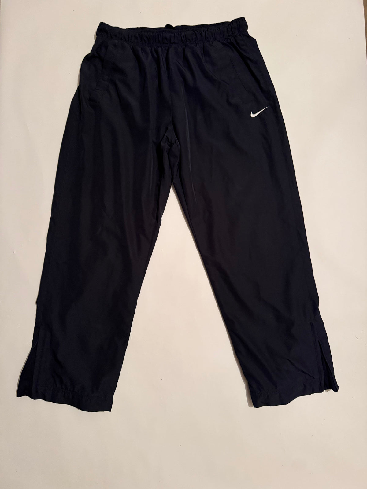 Nike Track Pants – Black with White Swoosh