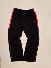 Nike Track Pants – Black with Pink Side Panels